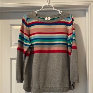 Women’s 1X Talbots Striped Gray Sweater